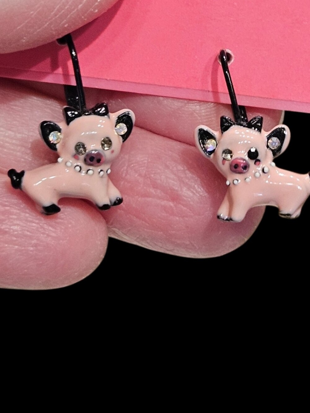 🐖Betsey RARE Pink Paris Piglet Dangle Earrings - NWT